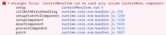 error from the ContextMenuItem component